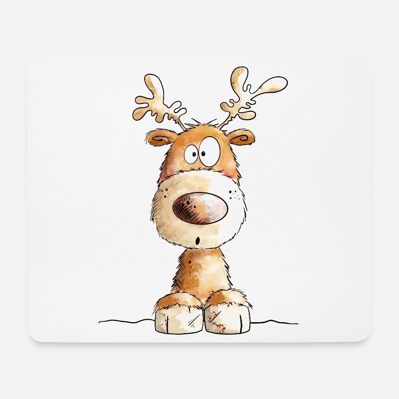 Kleines Weihnachten Rentier von MODARTIS - Mousepad (Querformat) - Weiß