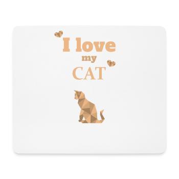 Katze ich liebe mein Haustier - Mousepad (Querformat) - Weiß - Vorne