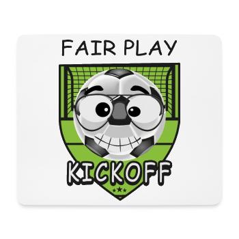 Lustige Fußball Gesicht - Mousepad (Querformat) - Weiß - Vorne
