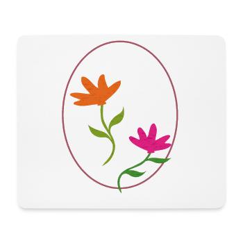 Œuf de Pâques à deux fleurs - Tapis de souris (format paysage) - blanc - Devant
