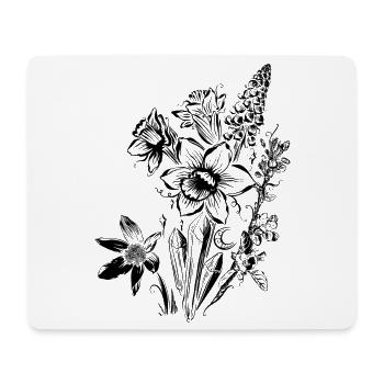 Daffodils Flowers Spring Rock Crystal - Mouse Pad (horizontal) - white - Front