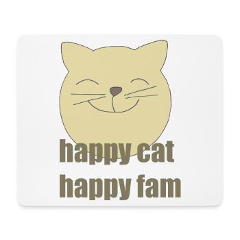 happy cat happy fam - Mouse Pad (horizontal) - white - Front