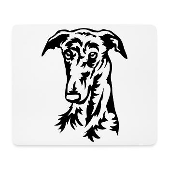 Galgo Head - Mouse Pad (horizontal) - white - Front