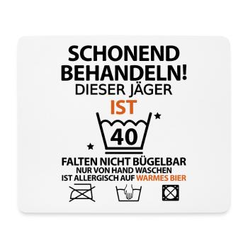 40 Jäger Geburtstag Geburtstagsgeschenk lustige - Mousepad (Querformat) - Weiß - Vorne