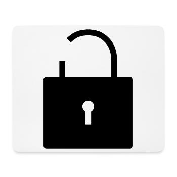 No security no security open lock lock - Mouse Pad (horizontal) - white - Front