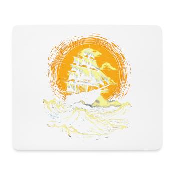 Sea yacht on the sunset - Tapis de souris (format paysage) - blanc - Devant