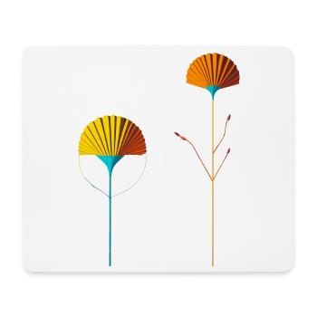 Abstrakte Farbblütenfächer - Mousepad (Querformat) - Weiß - Vorne