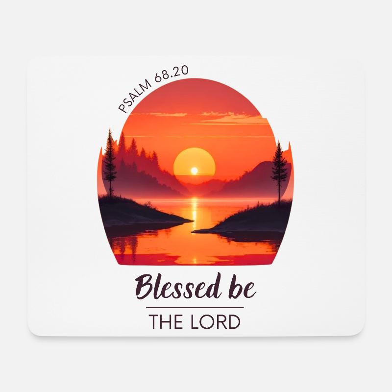 Psalm 68:20 | Christliche Kleidung & Geschenke - Mousepad (Querformat) - Weiß
