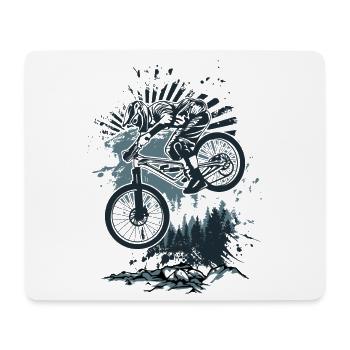 Dirt Bike Splash Forest Jump - Mousepad (Querformat) - Weiß - Vorne