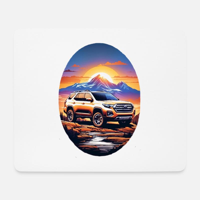 Geländewagen - Mousepad (Querformat) - Weiß