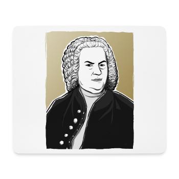 Johann Sebastian Bach in schwarz weiß und gold - Mousepad (Querformat) - Weiß - Vorne