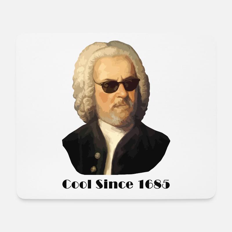 Johann Sebastian Bach – Cool mit Sonnenbrille und - Mousepad (Querformat) - Weiß