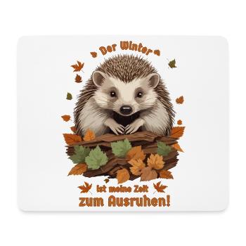 Süßer Igel im Laubhaufen - Mousepad (Querformat) - Weiß - Vorne