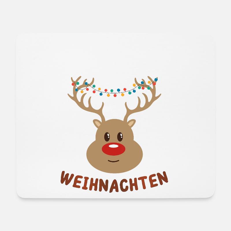 Festlicher Rudolf Rentier Weihnachtspullover - Mousepad (Querformat) - Weiß