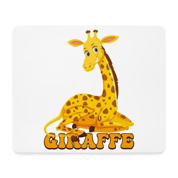 Giraffe Cartoon Jubel - Mousepad (Querformat) - Weiß - Vorne