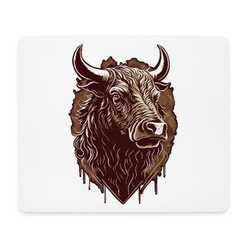 Bull's Head - Mouse Pad (horizontal) - white - Front