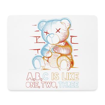 Loving Bear with Alphabet Drawing - Mouse Pad (horizontal) - white - Front