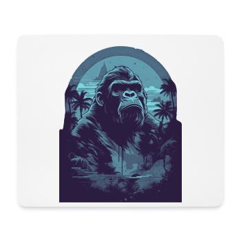 Blauer Gorrile - Mousepad (Querformat) - Weiß - Vorne