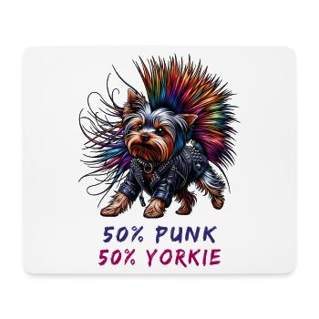 Yorkshire Terrier Punk - Mousepad (Querformat) - Weiß - Vorne