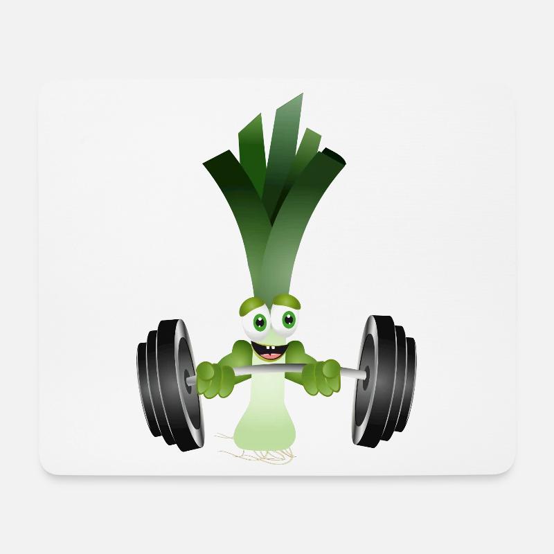 Eine Stange Lauch mit einer Hantel beim trainieren - Mousepad (Querformat) - Weiß