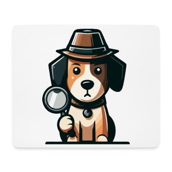 Mystery Hound: Der Fall des neugierigen Hundes - Mousepad (Querformat) - Weiß - Vorne