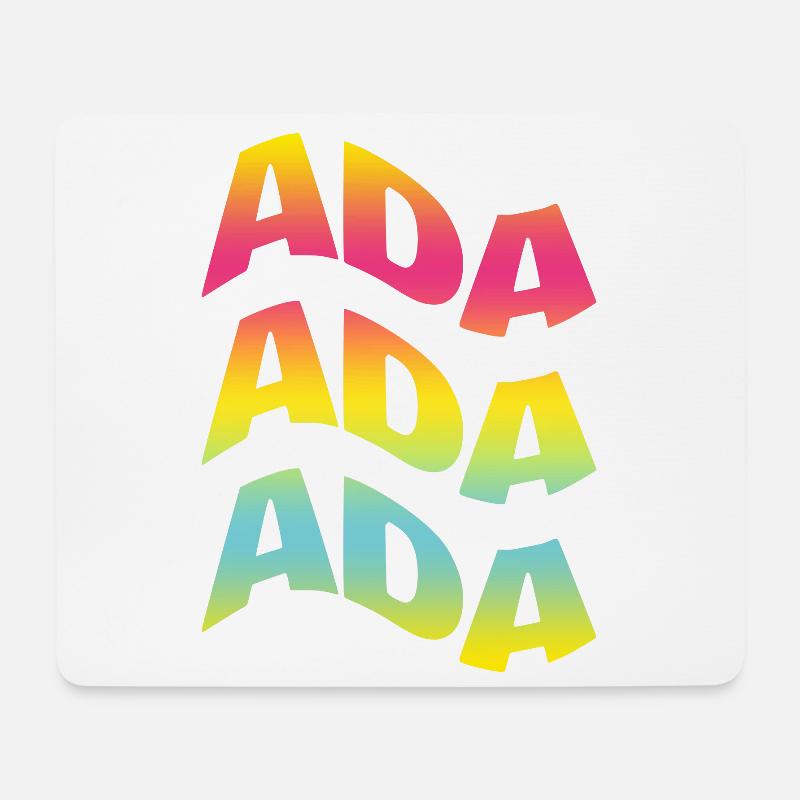 Ada T-Shirt Text Welleneffekt T-Shirt Geschenk - Mousepad (Querformat) - Weiß