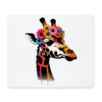 Girafe - Tapis de souris (format paysage) - blanc - Devant
