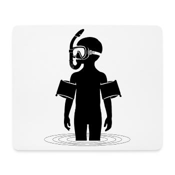 Junger Mann beim schnorcheln im Meer im Urlaub - Mousepad (Querformat) - Weiß - Vorne