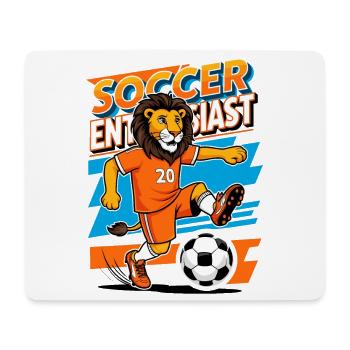 Lion Soccer Player - Mouse Pad (horizontal) - white - Front