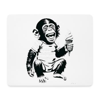 Playful Monkey with IceCream Design - Mouse Pad (horizontal) - white - Front