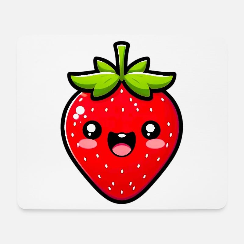 Fraise Fraises - Tapis de souris (format paysage) - blanc