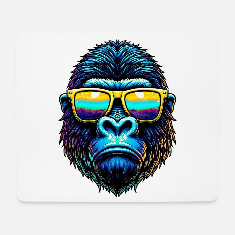 Gorilla - Mousepad (Querformat) - Weiß