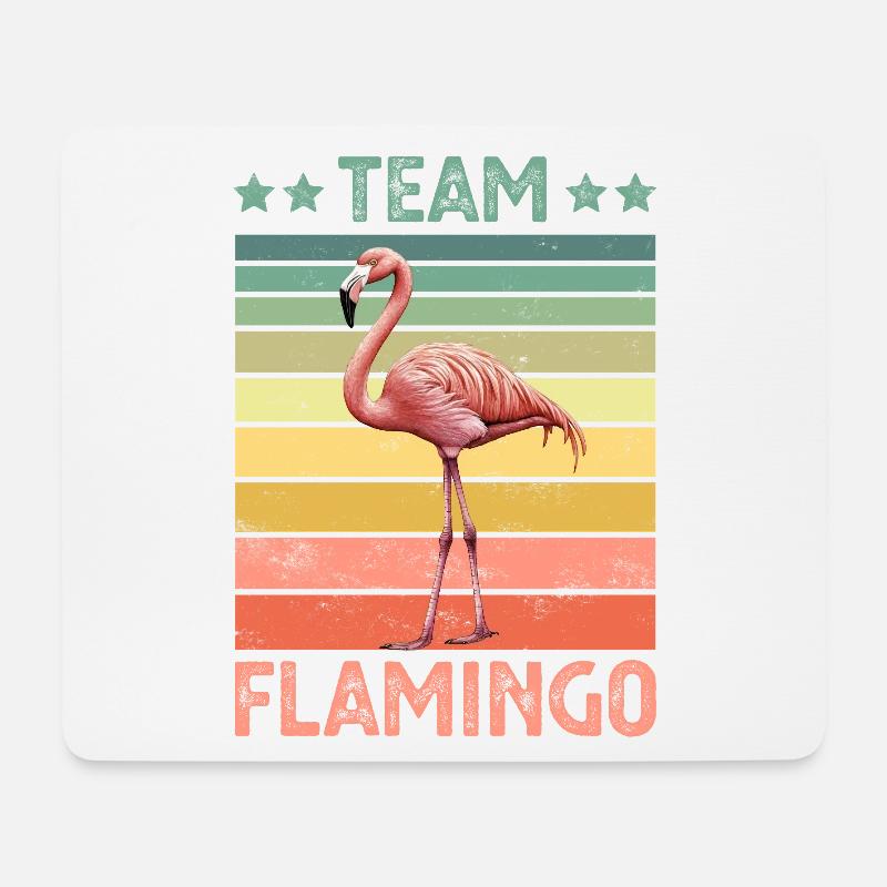 Flamingo - Mousepad (Querformat) - Weiß