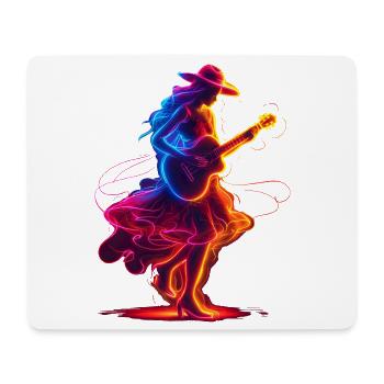 Guitarist Girl Synthwave - Mouse Pad (horizontal) - white - Front