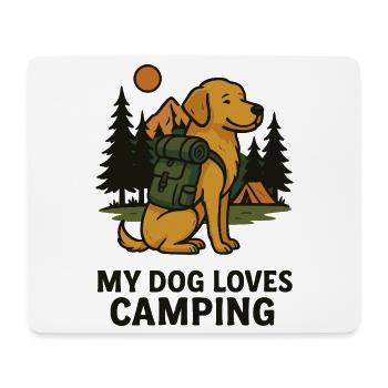 MY DOG LOVES CAMPING - Mousepad (Querformat) - Weiß - Vorne