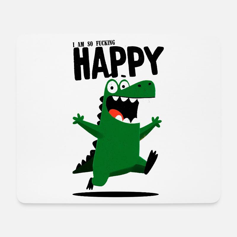 Happy Croc - Mousepad (Querformat) - Weiß