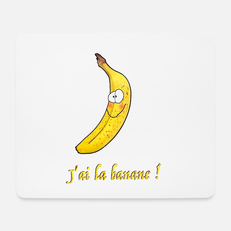 Lächelnde Banane mit lustigem Slogan - Mousepad (Querformat) - Weiß