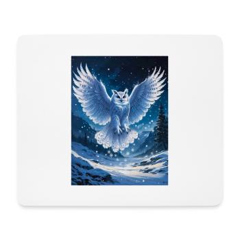 Schnee-Eule - Mousepad (Querformat) - Weiß - Vorne