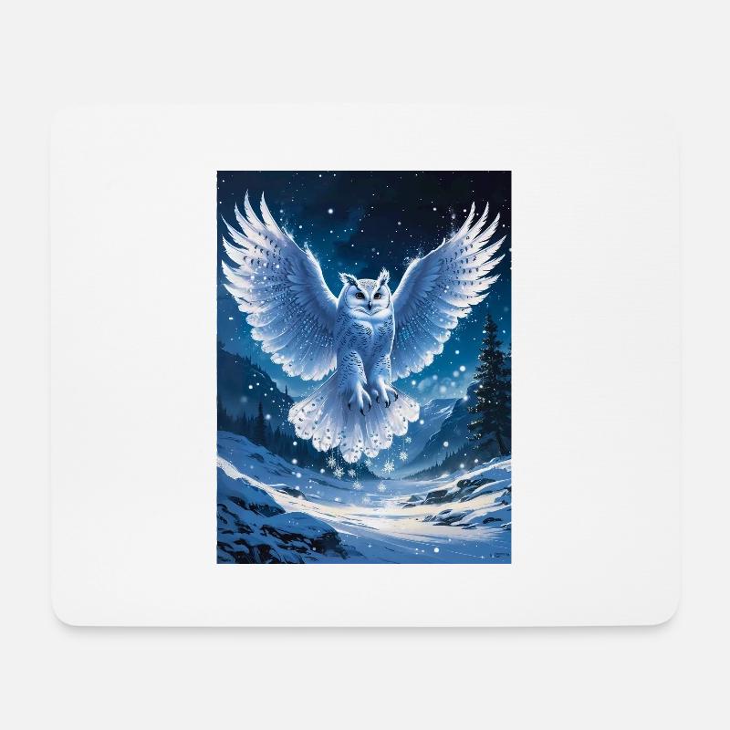 Snowy Owl - Mouse Pad (horizontal) - white