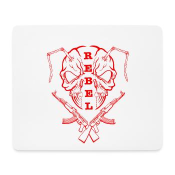 "REBEL EYES – Fearless Expression" rot - Mousepad (Querformat) - Weiß - Vorne