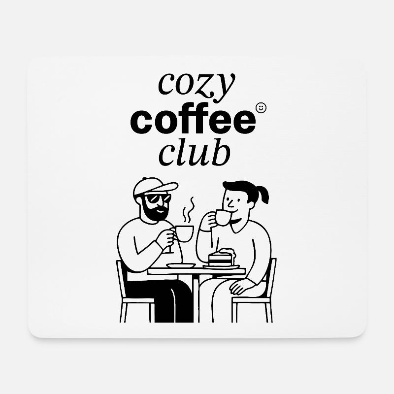 cozy coffee club - Mousepad (Querformat) - Weiß
