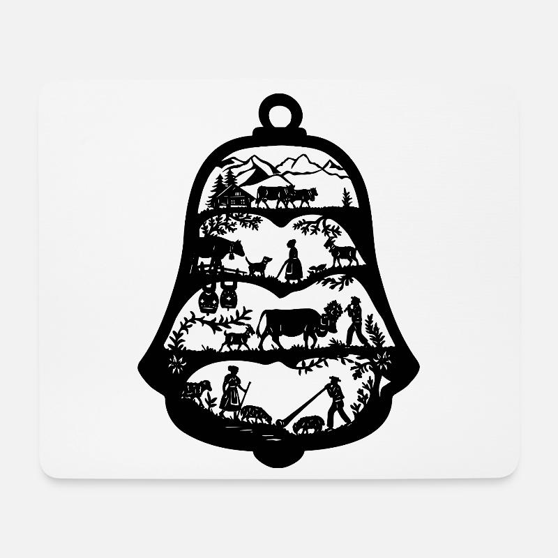 Alpenglocke_black - Mousepad (Querformat) - Weiß