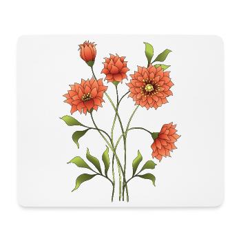 Fleur - Tapis de souris (format paysage) - blanc - Devant