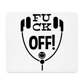 Humorous Headphone Artwork Featuring Unique Text a - Mouse Pad (horizontal) - white - Front