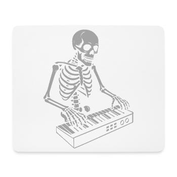 Halloween Skelett mit Synthesizer Kunst - Mousepad (Querformat) - Weiß - Vorne