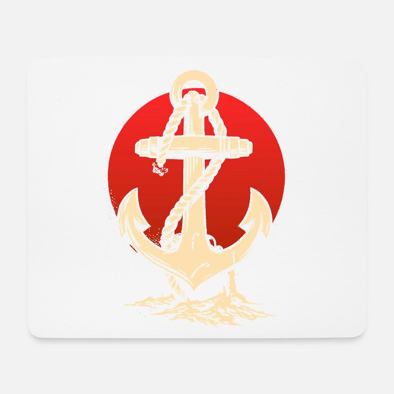 Anchor and Sun - Mousepad (Querformat) - Weiß