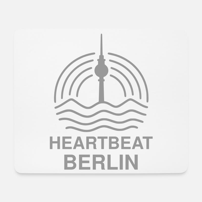 Heartbeat Berlin – Urban Vibes Design - Mousepad (Querformat) - Weiß