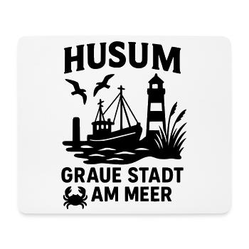Husum Ville grise au bord de la mer - Tapis de souris (format paysage) - blanc - Devant