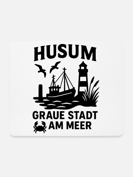 Husum Graue Stadt am Meer - Mousepad (Querformat) - Weiß