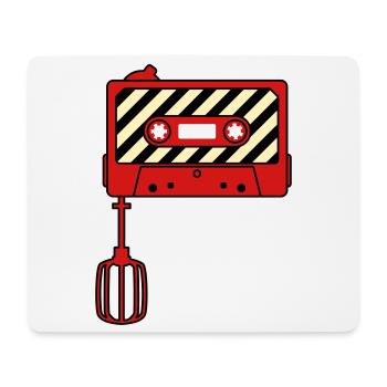 Mixtape vs. Mixer – Retro Music Cult Design - Mouse Pad (horizontal) - white - Front